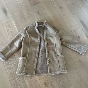 L.L. Bean Beige Sherpa Fleece Jacket